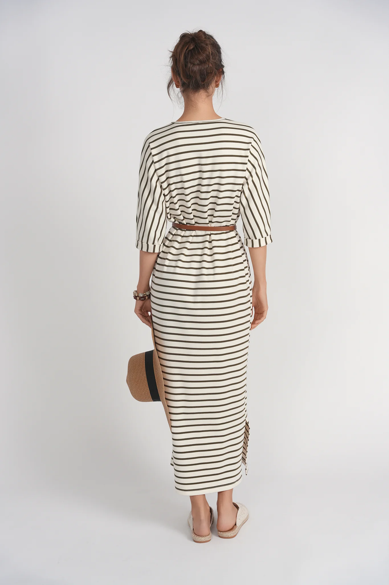 Raglan Sleeve T-shirt Dress- Stripes - Image 4